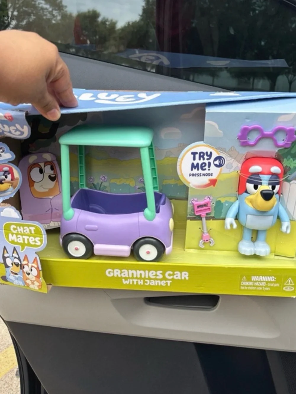 Bluey Chat Mates Grannies Car Playset with Janet - Purple & Mint